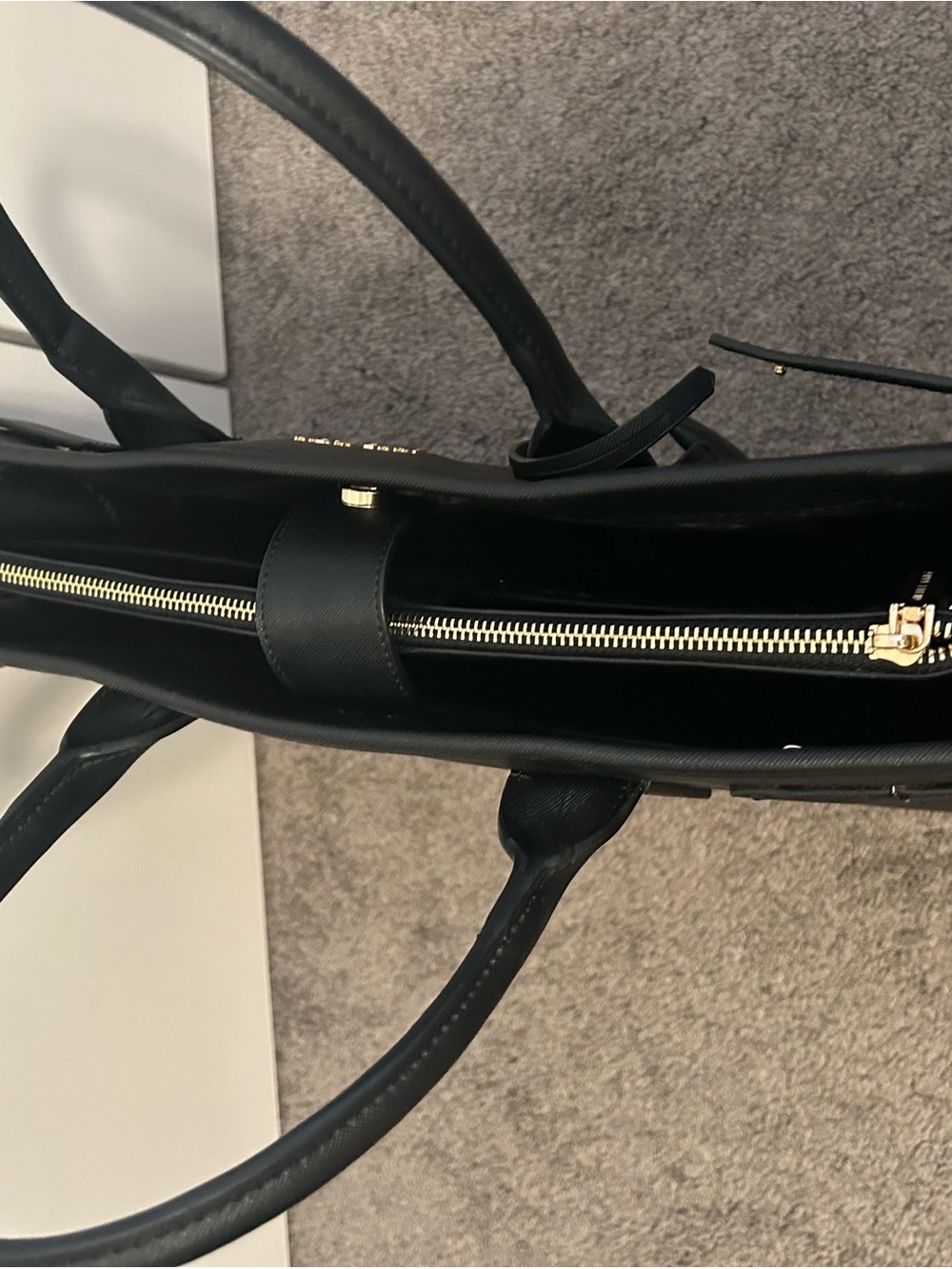 Anne Klein Black Structured Tote with Top Handles - Picture 4 of 12